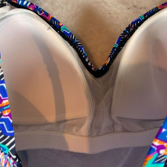 Swim Solutions Womens Tummy Control Shirred‎ One Piece Swimsuit Size 12 NWT 9402 - Picture 7 of 10